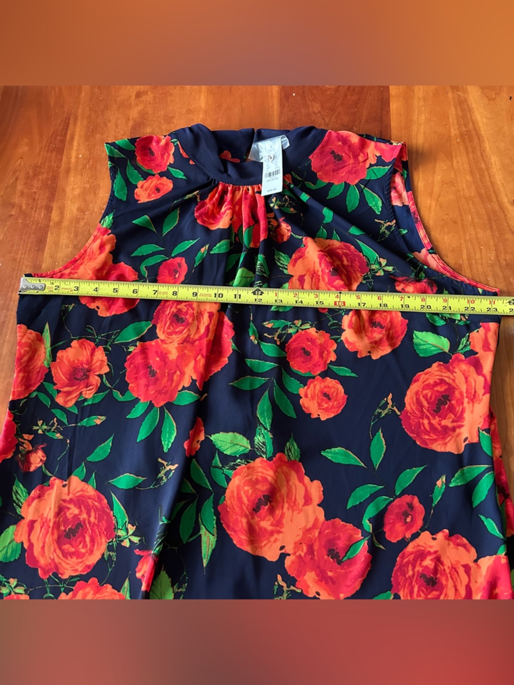7th Avenue New York & Company floral high neck tank with bow XL - Picture 8 of 8